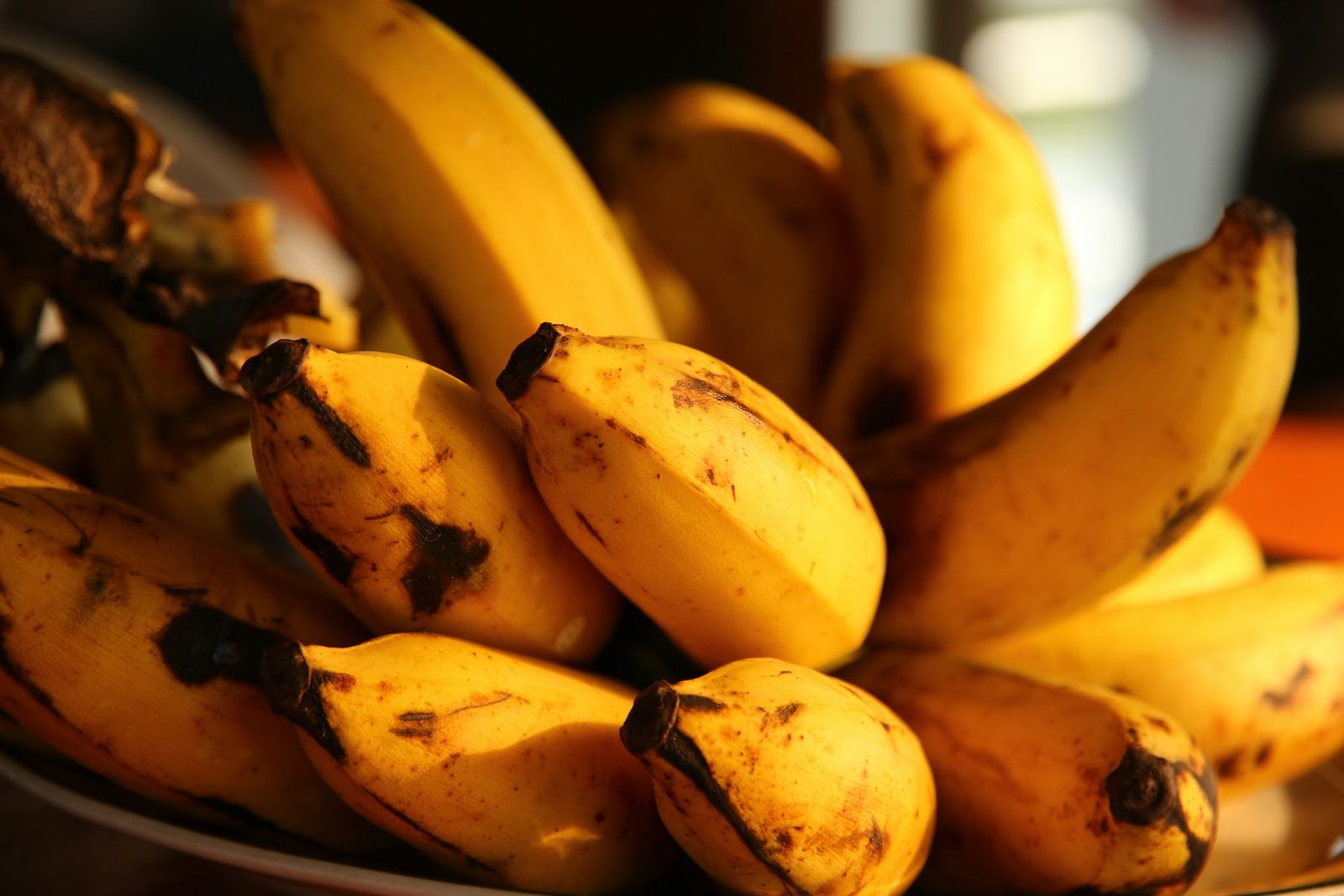 Close view of ripe bananas