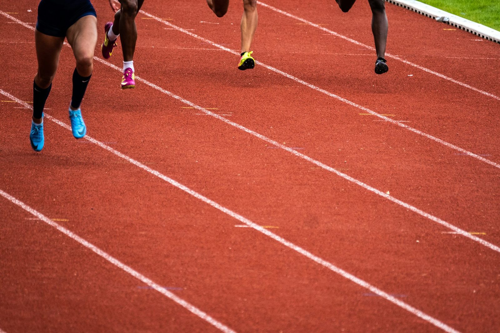 People running on a race track