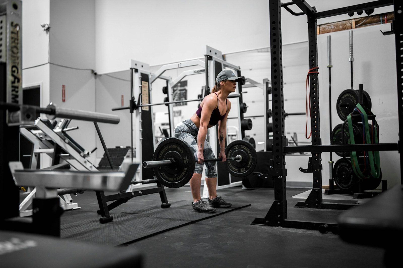 A man exercising in workout clothing