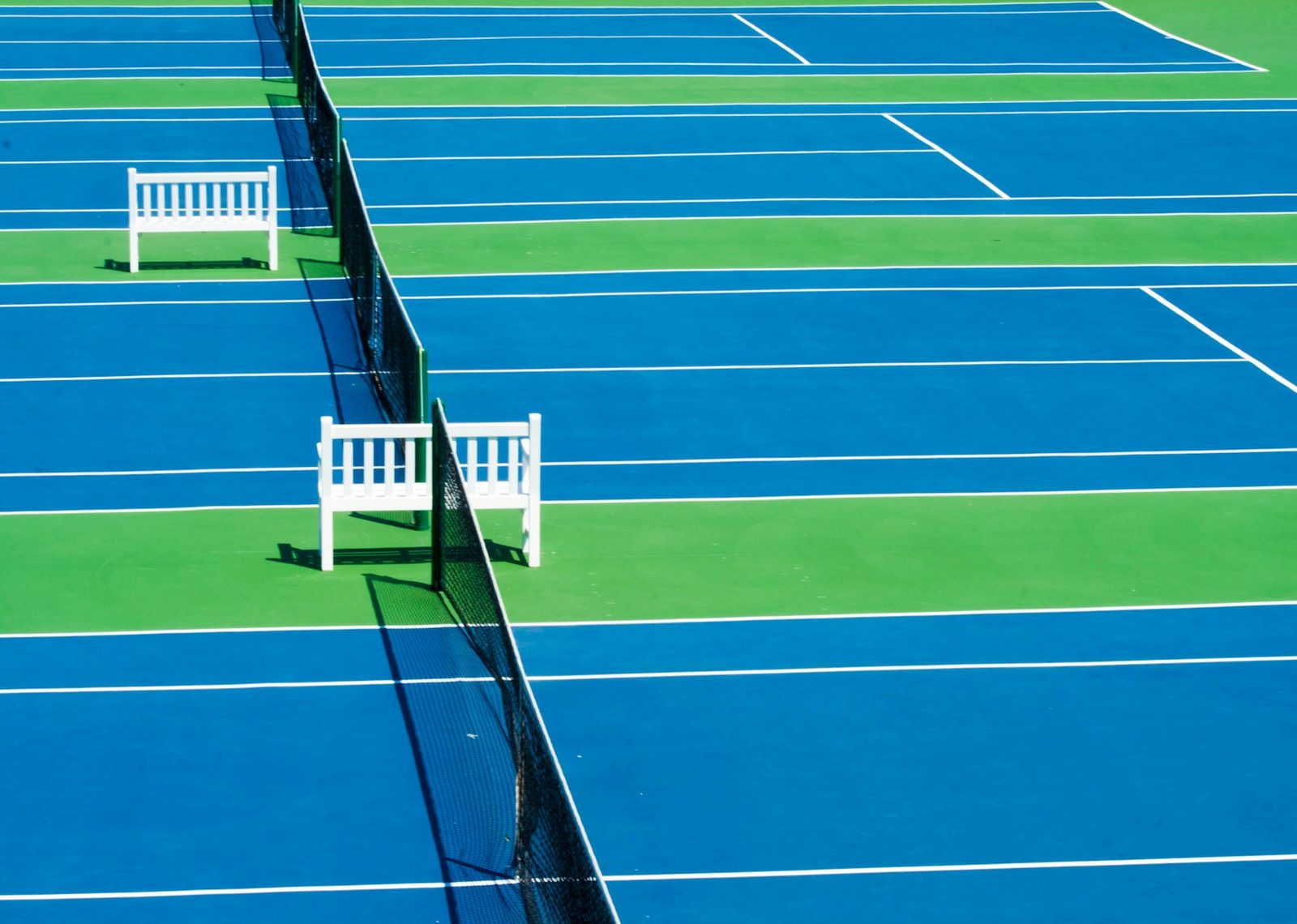 Aerial photograph of a tennis court